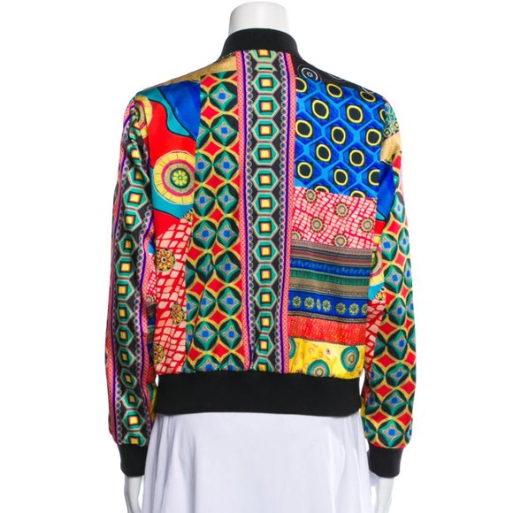 Alice + Olivia Printed Bomber Zip-Up Jacket - Multicolor - Size XS - Picture 2 of 3